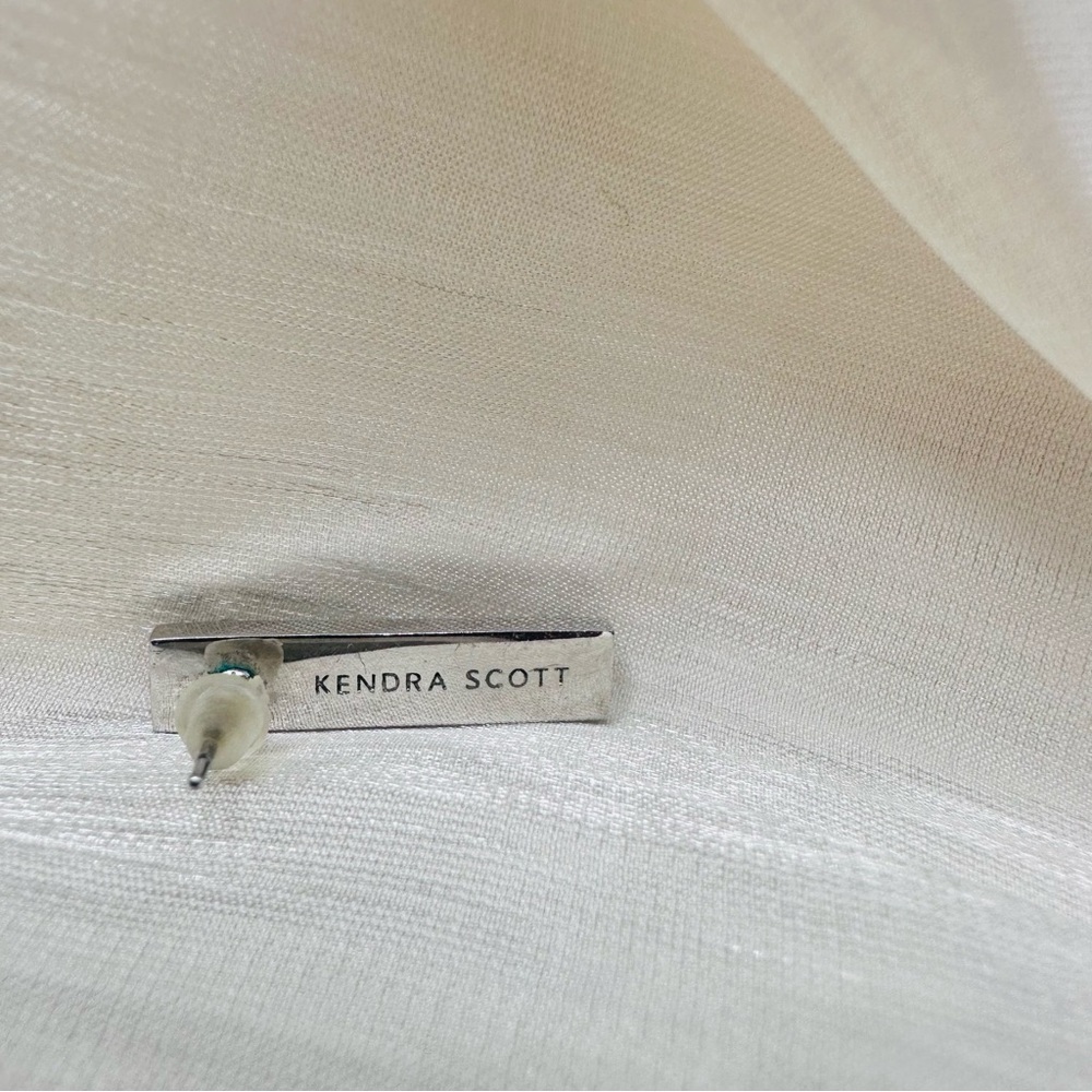 Kendra Scott Levi RARE Platinum Drusy Earrings Silver - Picture 5 of 5